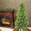 Künstlicher Weihnachtsbaum 100% 3D Mini Fichte hat grüne Zweige und steht in einem Topf