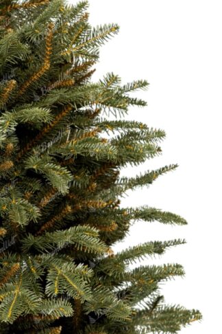Künstlicher Weihnachtsbaum 3D Smaragd Tanne im Topf. Der Baum hat dicke grüne Nadeln.