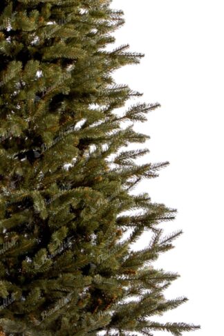 Künstlicher Weihnachtsbaum 3D Fichte Schmal. Der Baum hat dichte grüne Nadeln.