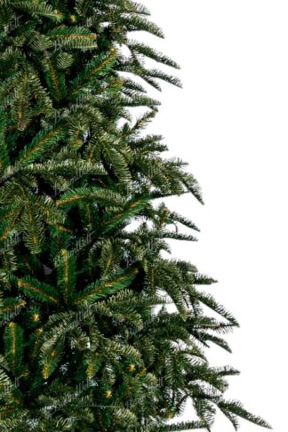 Künstlicher Weihnachtsbaum 3D Nordmanntanne.Der Baum hat dicke grüne Nadeln.
