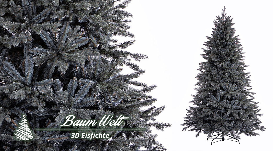 Künstlicher Weihnachtsbaum 3D Eisfichte 150cm Baum Welt