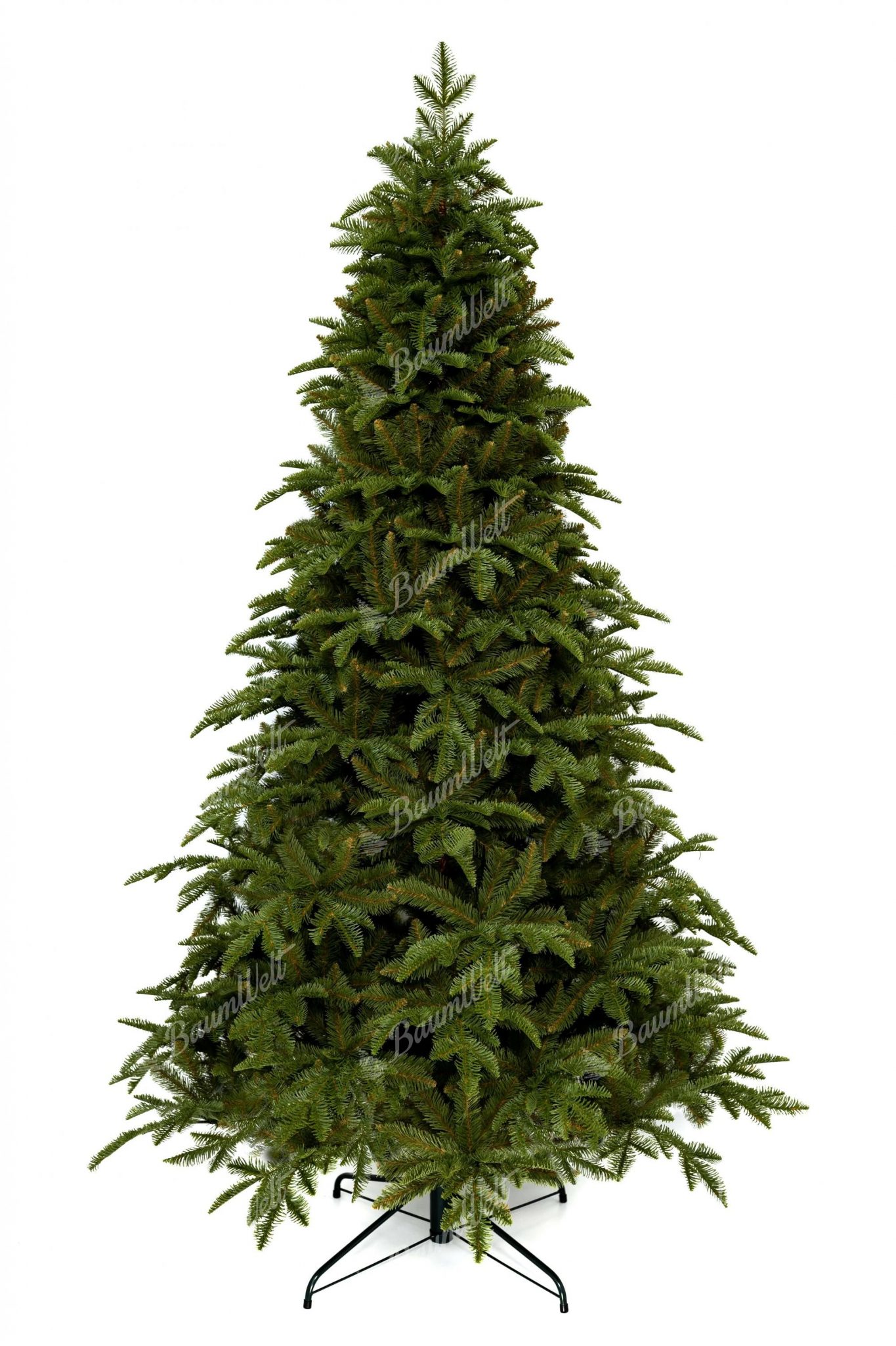 Künstlicher Weihnachtsbaum 150 Cm – PVC-Tanne Mit Holzfuß Und Spitze In Weiß