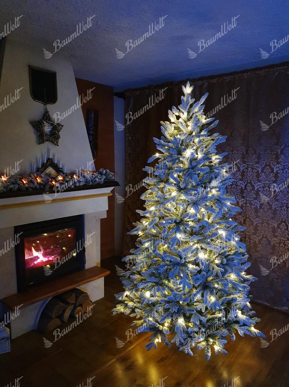 Künstlicher Weihnachtsbaum 3D Königsfichte mit LED-Beleuchtung