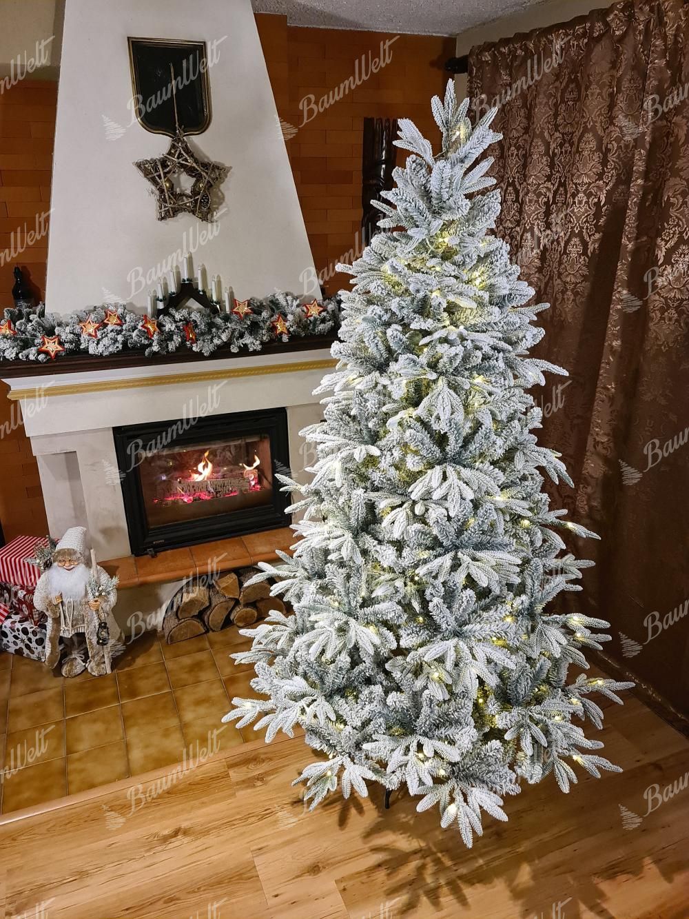 der for Weihnachtsbaumdekoration verwendet Wird LUYIYI 3D-Blitzlicht-Silber-Schneebaum-Top-Hut Weihnachtsbaum-Top-Hut ist mit weißem Schneeflocke-Projektor