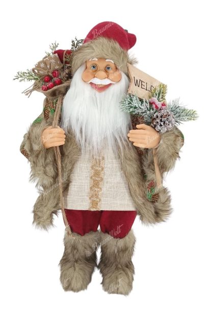 Dekoration Santa Claus creme-bordeaux 60cm