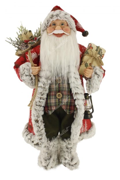 Dekoration Santa Claus traditionell gemustert 46cm