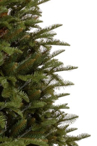 Künstlicher Weihnachtsbaum im Topf 3D-Tanne Natur. Der Baum steht in einem schönen Topf und hat dicke grüne Nadeln.