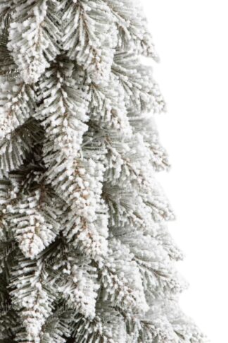 Künstlicher Weihanchtsbaum Rotfichte mit Kunstschnee im Topf. Der Baum steht in einem schönen Topf und ist dicht mit Schnee bedeckt.