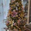 Künstlicher geschmückter Weihnachtsbaum 3D AlpenFichte 180cm grüner Weihnachtsbaum mit rosa und goldenem Weihnachtsschmuck