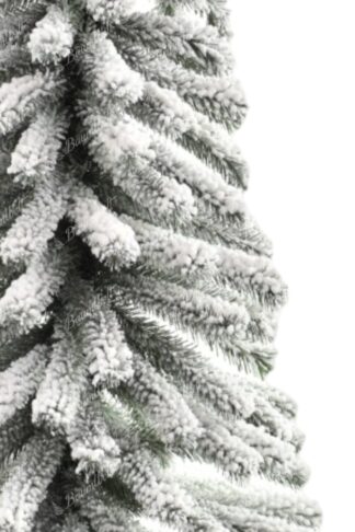 Künstlicher Weihnachtsbaum Mini Fichte Tatra Schneebedeckt. Der Baum ist dick schneebedeckt.