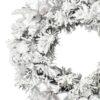 Schnee-Adventskranz Silber und Weiß 25cm mit silbernen und weißen Verzierungen und Schleife