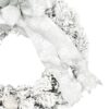 Schnee-Weihnachtskranz an der Tür Silber-weiss 35cm mit weißen und silbernen Verzierungen und Schleife