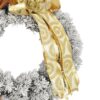 Schneebedeckter Weihnachtskranz an der Tür Golden 35cm mit Goldverzierungen und Schleife