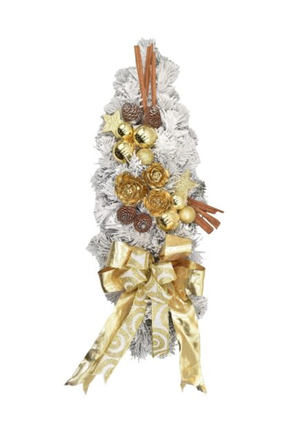 Schneezentrum Weihnachtsgirlande Golden 55cm mit Goldverzierungen und einer Schleife und Zapfen