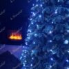 Weihnachtsbeleuchtung in Kaltweiß am Weihnachtsbaum