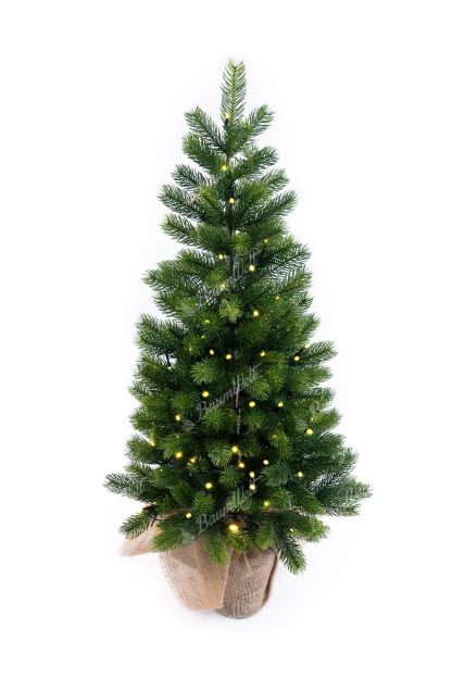 Künstlicher Weihnachtsbaum 100% 3D Mini Fichte LED, hat grüne Nadeln und eine LED-Beleuchtung