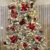 Künstlicher Weihnachtsbaum Nordische Fichte mit LED-Beleuchtung 300cm , st mit goldenen und roten Dekorationen verziert1150LED