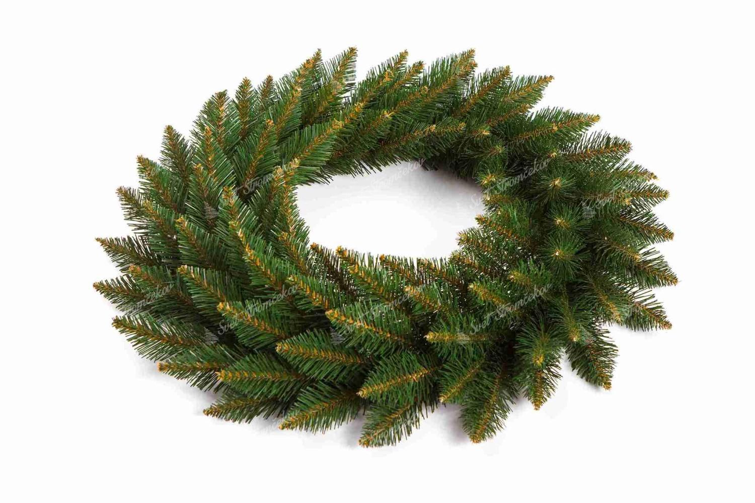 Vianočný veniec Smrek Nórsky, má zelené husté ihličie