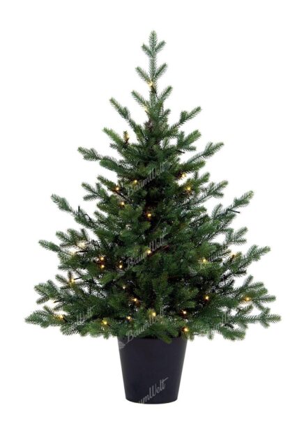Künstlicher Weihnachtsbaum im Topf FULL 3D Fichte Natur LE, der Baum ist getopft und hat dicke grüne Nadeln