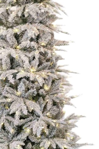 Künstlicher Weihnachtsbaum 3D Weiß-Tanne Schlank LED Detail der Nadeln