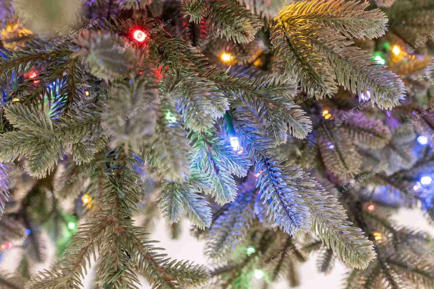 Detail vianočného stromčeka FULL 3D Smrek Pichľavý LED, má zelené ihličie