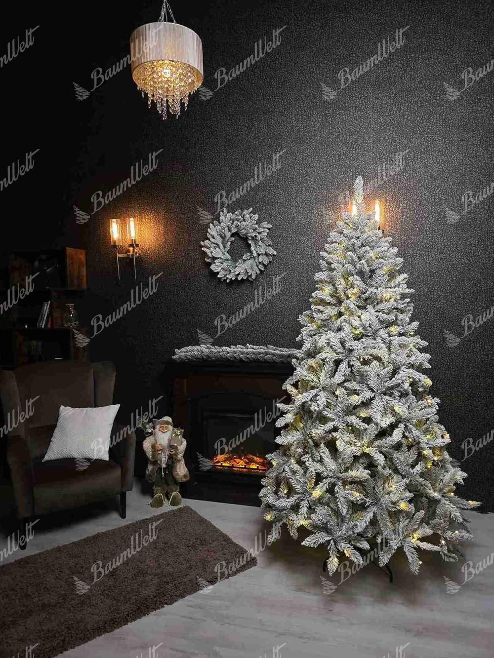 Künstlicher Weihnachtsbaum Weiß-Fichte 220cm LED420