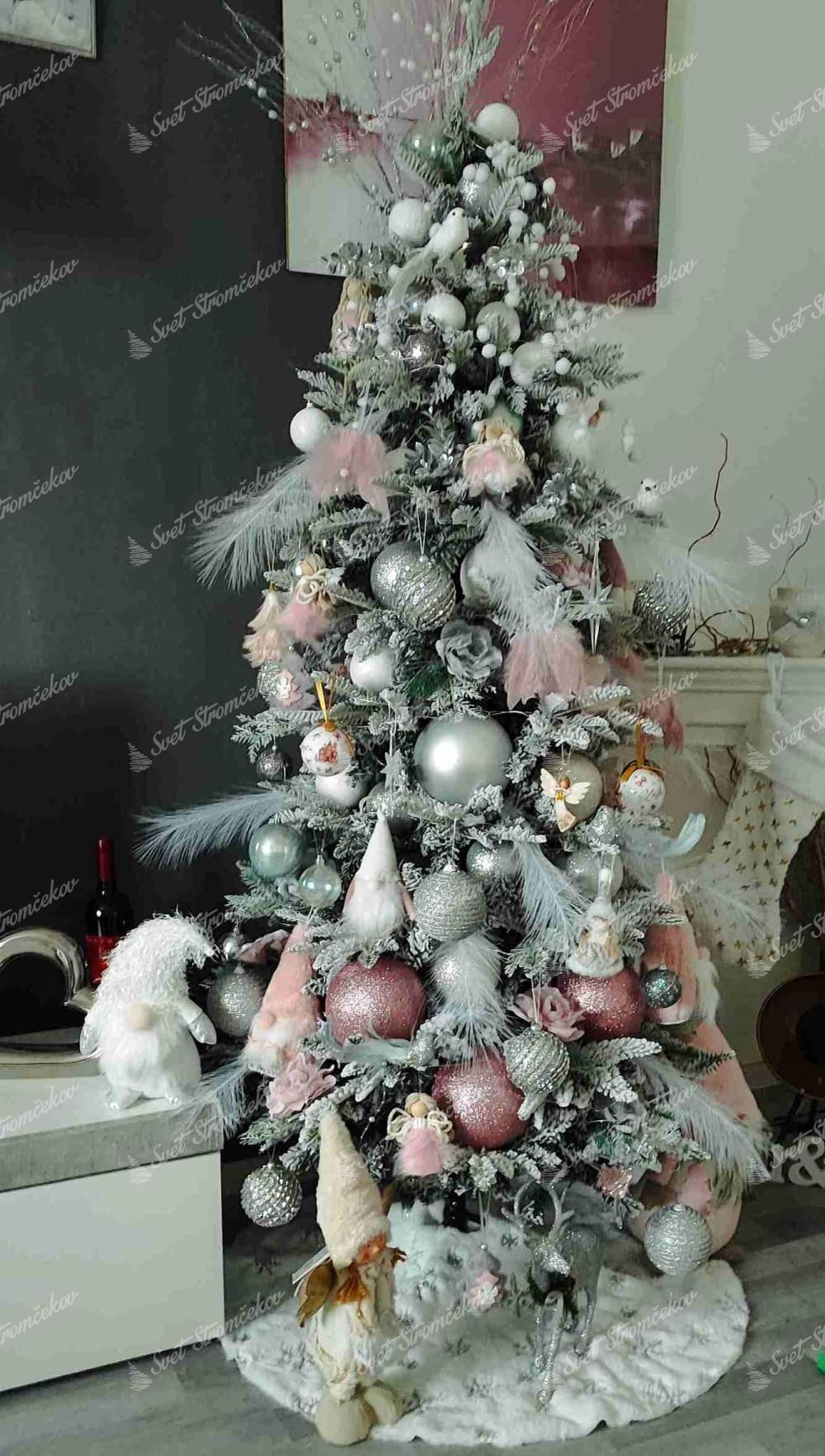 Künstlicher Weihnachtsbaum 3D Weiß-Tanne Schlank 180cm