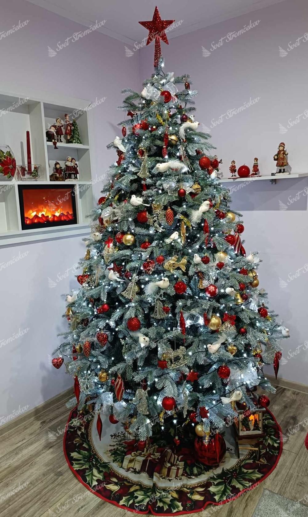 Künstlicher Weihnachtsbaum 3D Fichte Silber 210cm