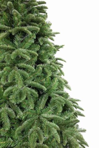 Detail des künstlichen Weihnachtsbaums 3D Colorado-Tanne auf Stamm, Die Kombination aus 3D- und PVC-Nadelwerk in grüner Farbe sorgt für ein dichtes Erscheinungsbild des Weihnachtsbaums