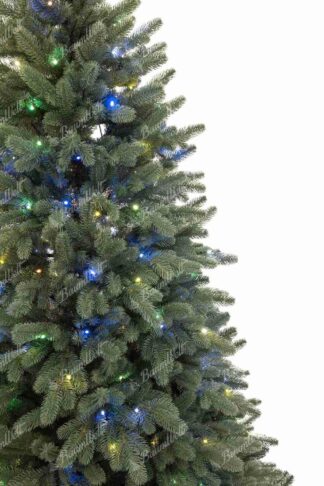Detail des künstlichen Weihnachtsbaum FULL 3D Argentinische Fichte LED, Er hat dichte grün-silberne Zweige. Das Nadelwerk wirkt täuschend echt