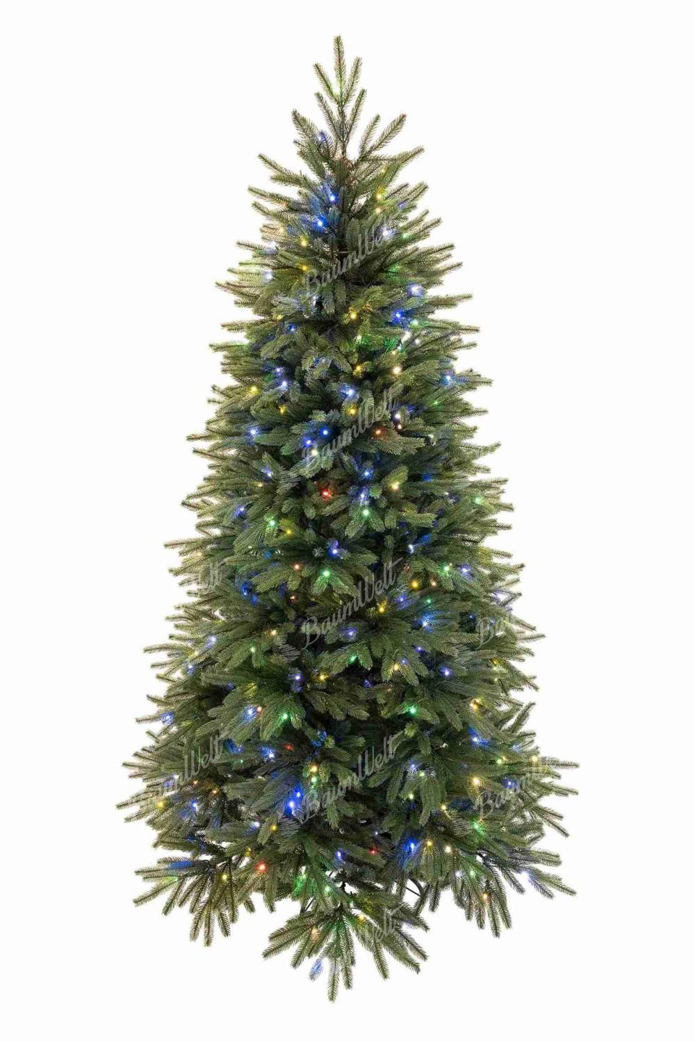 Künstlicher Weihnachtsbaum FULL 3D Kalifornische Fichte LED, Er ist mit natürlich grünen 3D-Zweigen und einer integrierten LED-Beleuchtung mit verschiedenen Leuchtmodi ausgestattet.