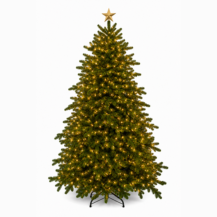 Künstlicher Weihnachtsbaum mit warmweißer LED-Beleuchtung